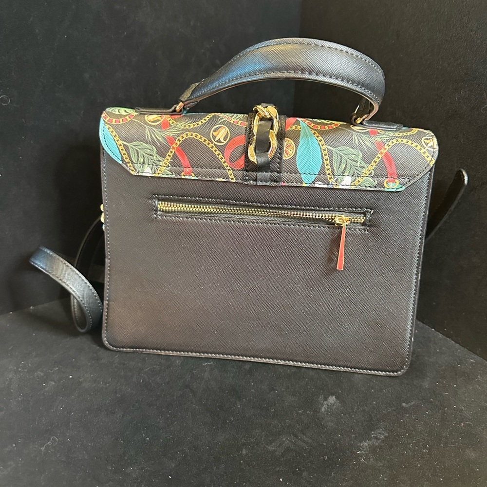 Aldo Black and Multicolor Floral Satchel - Picture 3 of 14